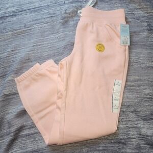 Cat & Jack Girls Joggers Sweatpants Reinforced Knee Pink Comfy Size L‎
